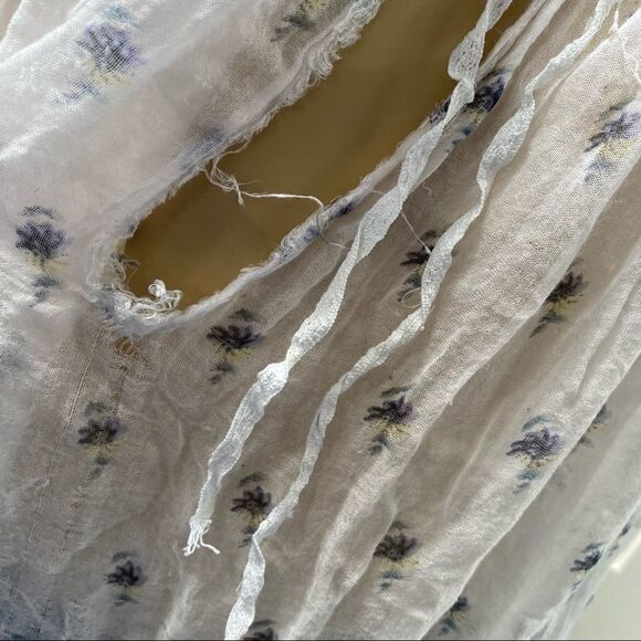 Free People One sheer floral boho Blouse tunic m/l - Picture 7 of 8